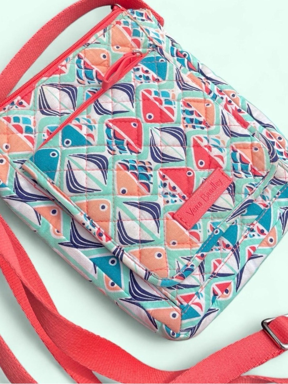 Vera Bradley Coral Teal Multi Quilted Crossbody